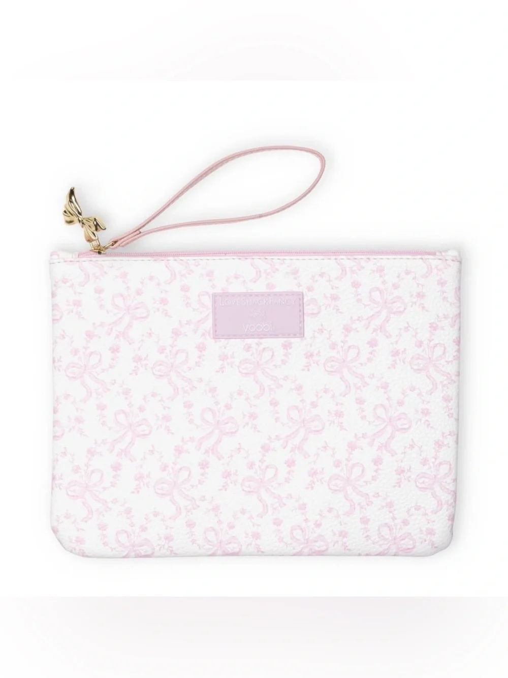 LoveShackFancy Pink Bow Print Pouch